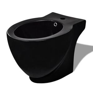 vidaXL Ronde staande keramieken bidet (zwart)