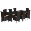 vidaXL 9-delige Tuinset poly rattan zwart