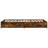 vidaXL Bedframe bewerkt hout en metaal gerookt eikenkleurig 100x200 cm