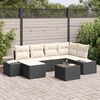 vidaXL Tuin Sofa Set met kussen 6 pcs Zwart en Cr&egrave;me poly rattan