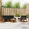 vidaXL Buiten bankenset met kussen 6 pcs Natuurlijk en Zwart
