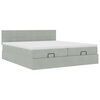 vidaXL Ottoman bed met matrassen 200x200cm fluweel lichtgrijs