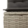 vidaXL 12-delige Loungeset met kussens poly rattan lichtgrijs