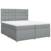 vidaXL Boxspring met matras stof lichtgrijs 200x200 cm