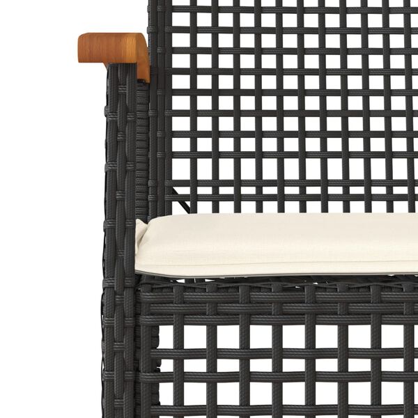 vidaXL 7-delige Tuinset met kussens poly rattan zwart