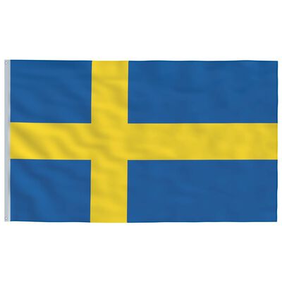 vidaXL Vlag met vlaggenmast Zweden 4 m aluminium