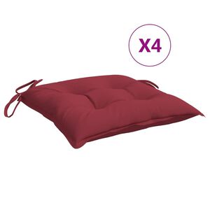 vidaXL Stoelkussens 4 st 40x40x7 cm oxford stof wijnrood