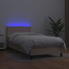 vidaXL Boxspring met matras en LED kunstleer cappuccinokleur 90x190 cm