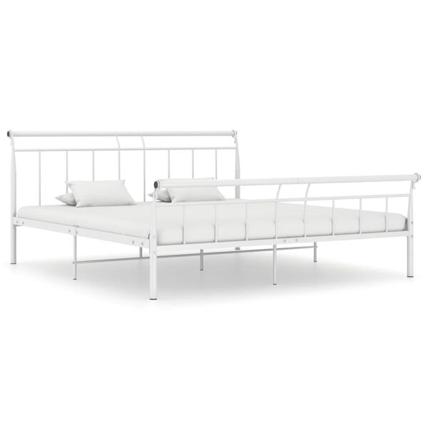 vidaXL Bedframe metaal wit 160x200 cm