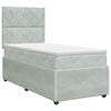 vidaXL Boxspringbed met matras met hoofdeinde Lichtgrijs Enkel Fluweel