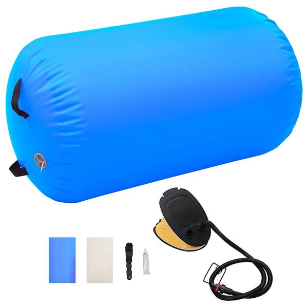 vidaXL Gymnastiekrol met pomp opblaasbaar 100x60 cm PVC blauw