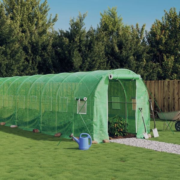 vidaXL Tuinkas met stalen frame 16 m&sup2; 8x2x2 m groen