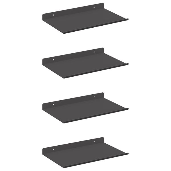 vidaXL Drijvende plank 4 pcs Zwart 30 x 18 x 2,5 cm Staal