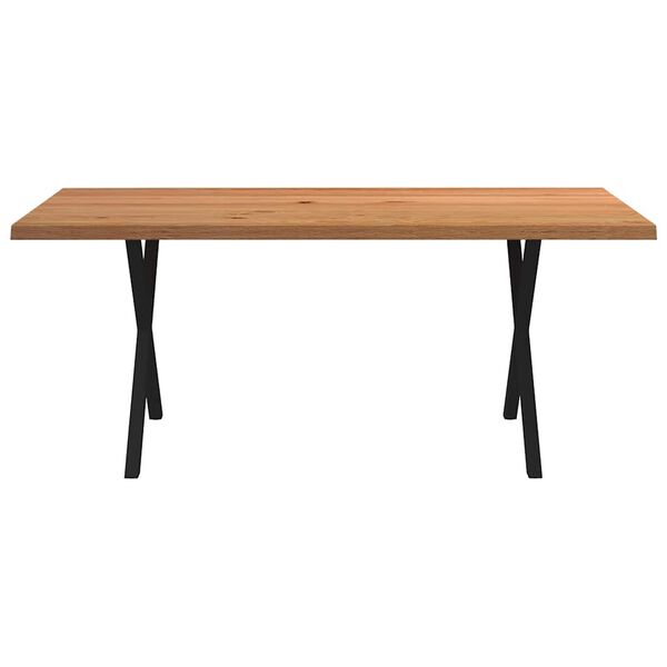 vidaXL Eettafel met levende rand 180x100x74 cm massief eikenhout rechthoekig