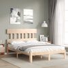 vidaXL Bedframe met hoofdbord massief hout