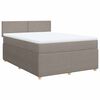vidaXL Boxspring met matras stof taupe 140x200 cm