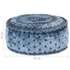 vidaXL Poef met borduursel rond 60x25 cm fluweel blauw