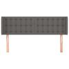 vidaXL Hoofdbord met randen 147x16x78/88 cm kunstleer grijs
