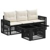 vidaXL Tuinbankenset 4 st Zwart en Cream Wit poly rattan