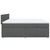 vidaXL Boxspring met matras stof donkergrijs 180x200 cm