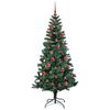 vidaXL Kunstmatig Voorverlicht Kerstboom Groen 150 cm PVC en Metaal