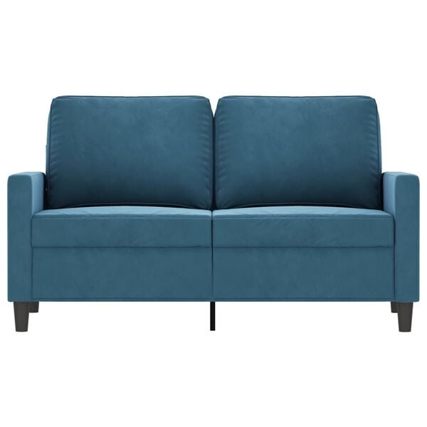 vidaXL Tweezitsbank 120 cm fluweel blauw