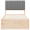 vidaXL Bedframe met Gevoerd Hoofdgedeelte Lichtgrijs 90 x 200 cm