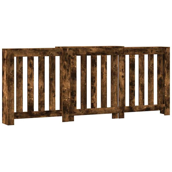 vidaXL Radiatorombouw 205x21,5x83,5 cm bewerkt hout gerookt eikenkleur