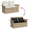 vidaXL Tuinbankenset met opslag 7 pcs Beige en Cr&egrave;me poly rattan