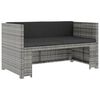 vidaXL 5-delige Loungeset met kussens poly rattan grijs