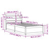 vidaXL Bedframe met hoofdbord massief grenenhout wasbruin 90x200 cm