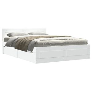 vidaXL Bedframe met hoofdeinde zonder matras 120x200 cm wit