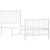 vidaXL Bedframe met hoofd- en voeteneinde metaal wit 75x190 cm