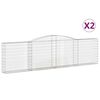 vidaXL Schanskorven 2 st gewelfd 400x30x100/120 cm ijzer
