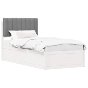 vidaXL Bedframe met Gevoerd Hoofdgedeelte Lichtgrijs 90 x 200 cm