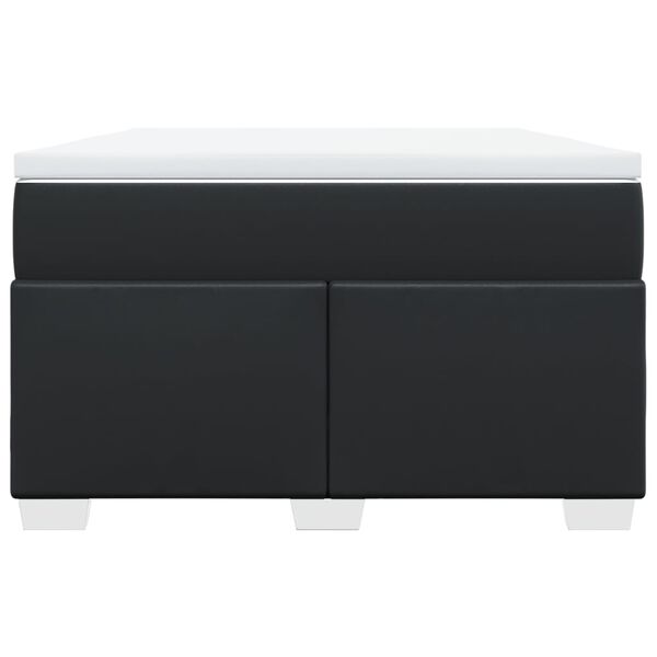 vidaXL Boxspring met matras kunstleer zwart 120x200 cm