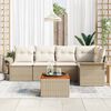 vidaXL Tuin Sofa Set met kussen met opslag 6 pcs Beige en Crème