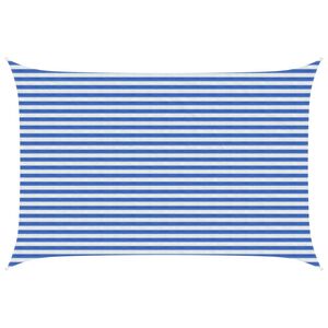 vidaXL Zonneschaduwzeil Blauw en Wit 3 x 4 m HDPE
