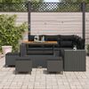 vidaXL Tuin Sofa Set met kussen met opslag met kussen 9 pcs Zwart
