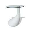 vidaXL Salontafel met rond glazen tafelblad hoogglans wit