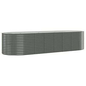 vidaXL Plantenbak 322x100x68 cm gegalvaniseerd staal grijs