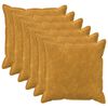 vidaXL Kussensloop 6 st HOUTEN Geel 70 x 70 cm Microfiber Fleece