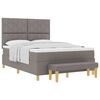 vidaXL Boxspring bed met matras met hoofdeinde Taupe 160 x 200 cm Stof