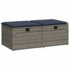 vidaXL 2-delige Loungeset met kussens poly rattan acacia grijs