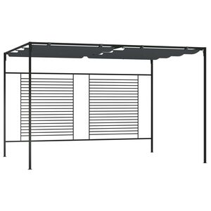 vidaXL Prieel met uittrekbaar dak 180 g/m&sup2; 4x3x2,3 m antracietkleurig