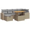 vidaXL 8-delige Loungeset met kussens poly rattan acacia beige