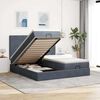 vidaXL Ottoman bed met matrassen 200x200cm fluweel donkergrijs