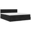 vidaXL Ottoman bed met matrassen en LED's 200x200cm stof zwart