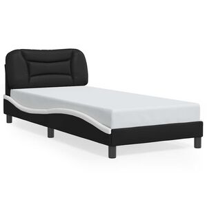 vidaXL Bedframe zonder matras "Hvar" kunstleer zwart en wit 80x200 cm