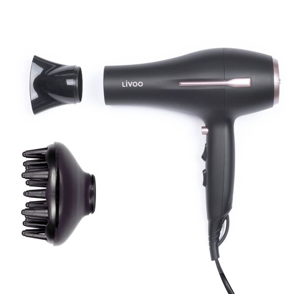 Livoo F&ouml;hn ionisch 1850-2200 W zwart